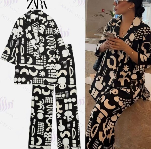 Ensemble tunique et pantalon graphique