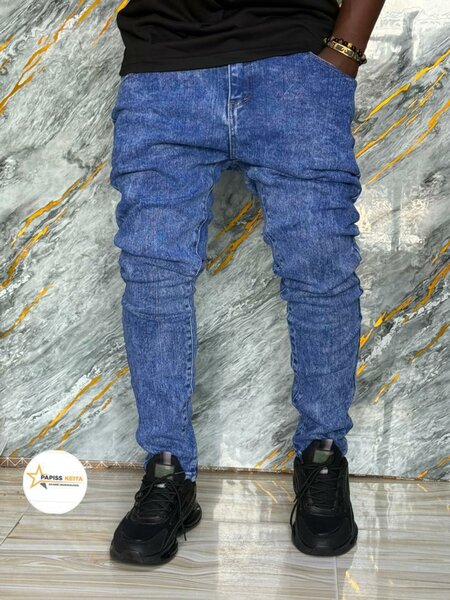 Jean slim homme bleu