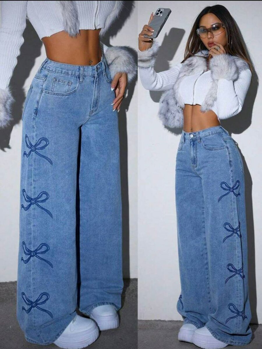 Jean larges avec motifs