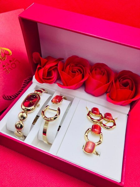 Ensemble Bijoux Femme Luxe Rouge