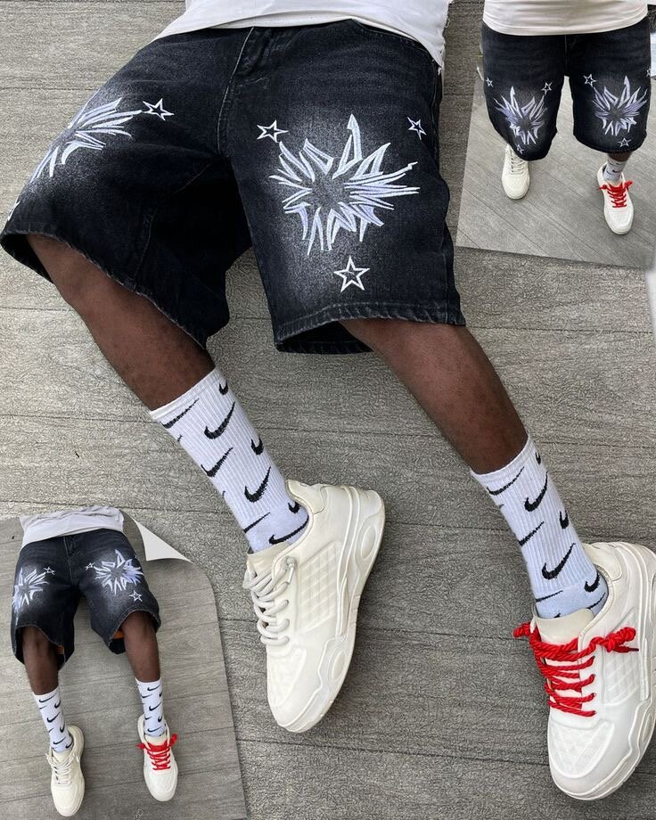 Jeans baggy avec broderie