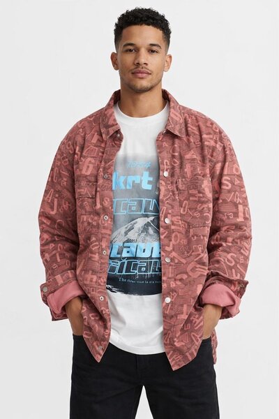 Chemise oversize rouge pour homme