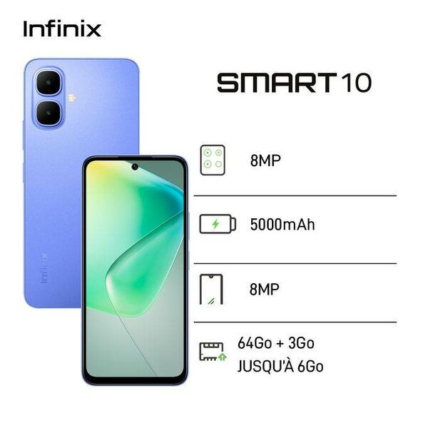Infinix Smart 10 64Go 5000mAh