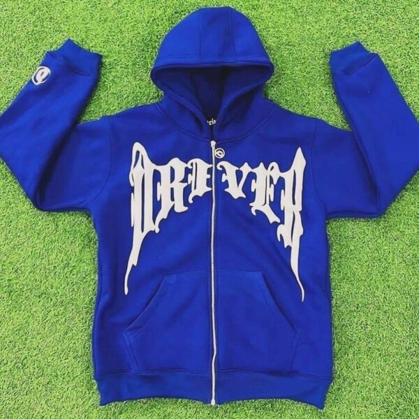 Sweat à capuche bleu avec fermeture éclair