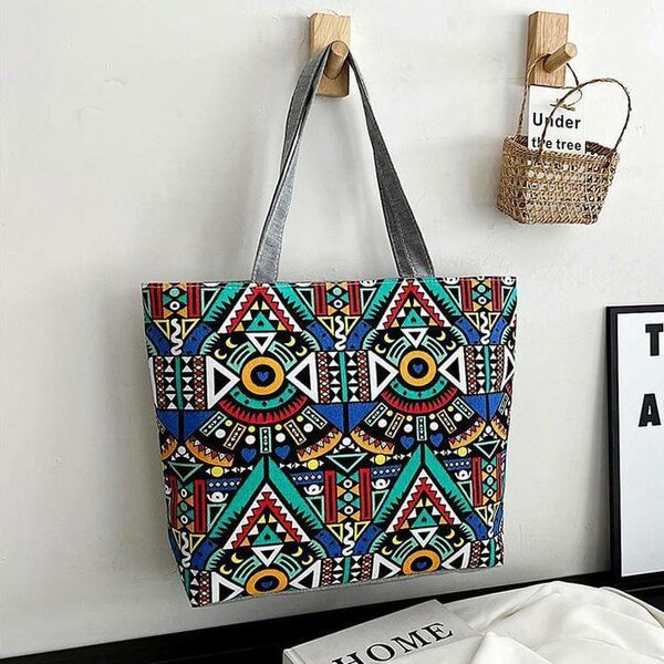 Sac cabas imprimé ethnique
