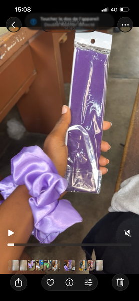 Chouchou en satin violet