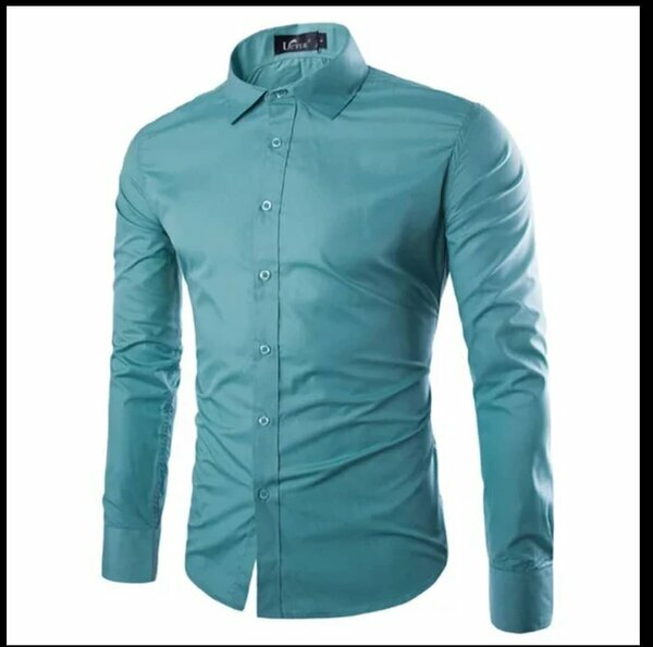 Chemise habillée bleu turquoise homme
