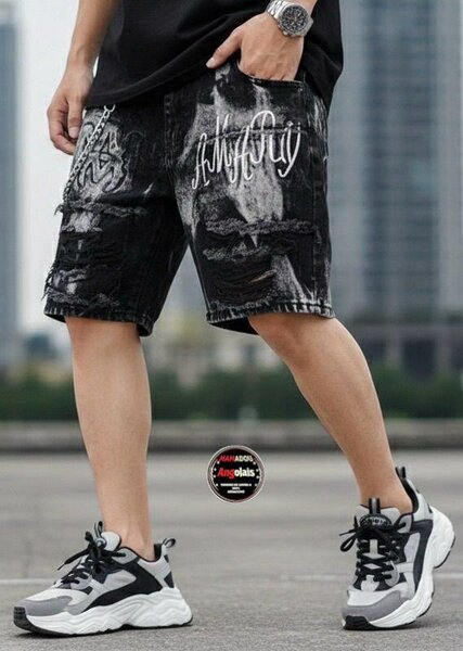 Shorts en denim imprimés