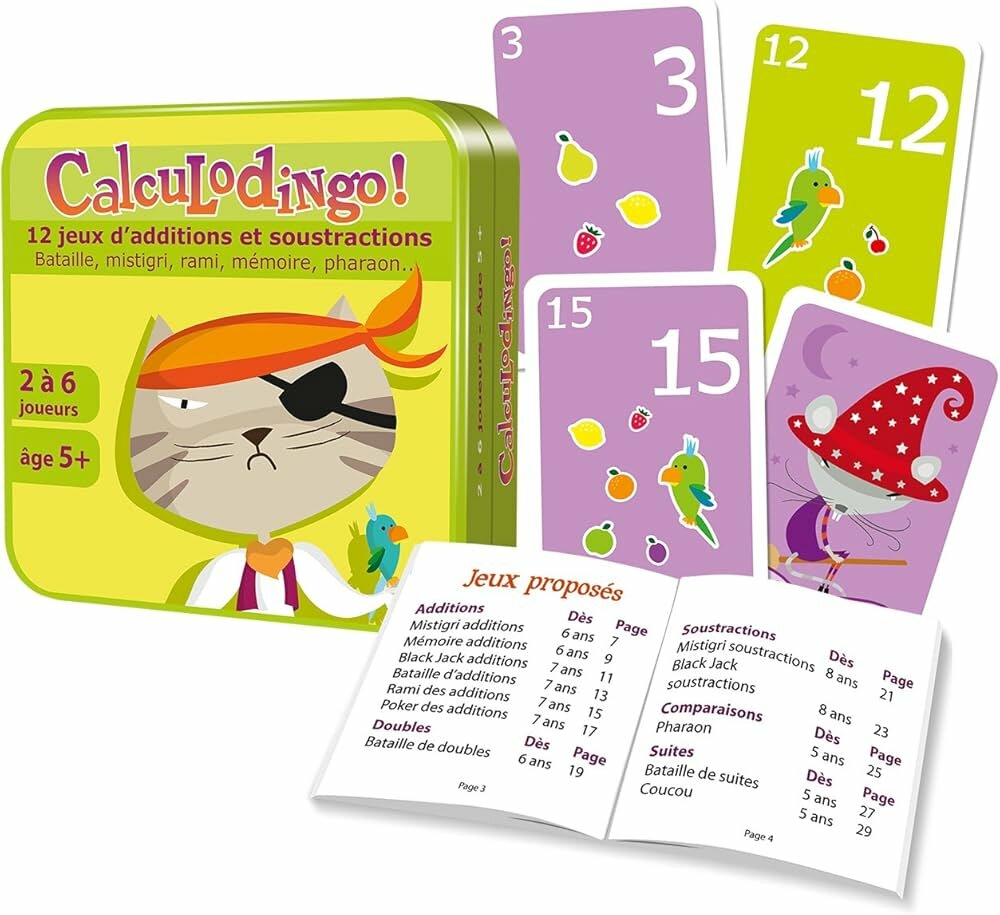 Calculodingo - Jeux de société pour enfants de 5 ans et +