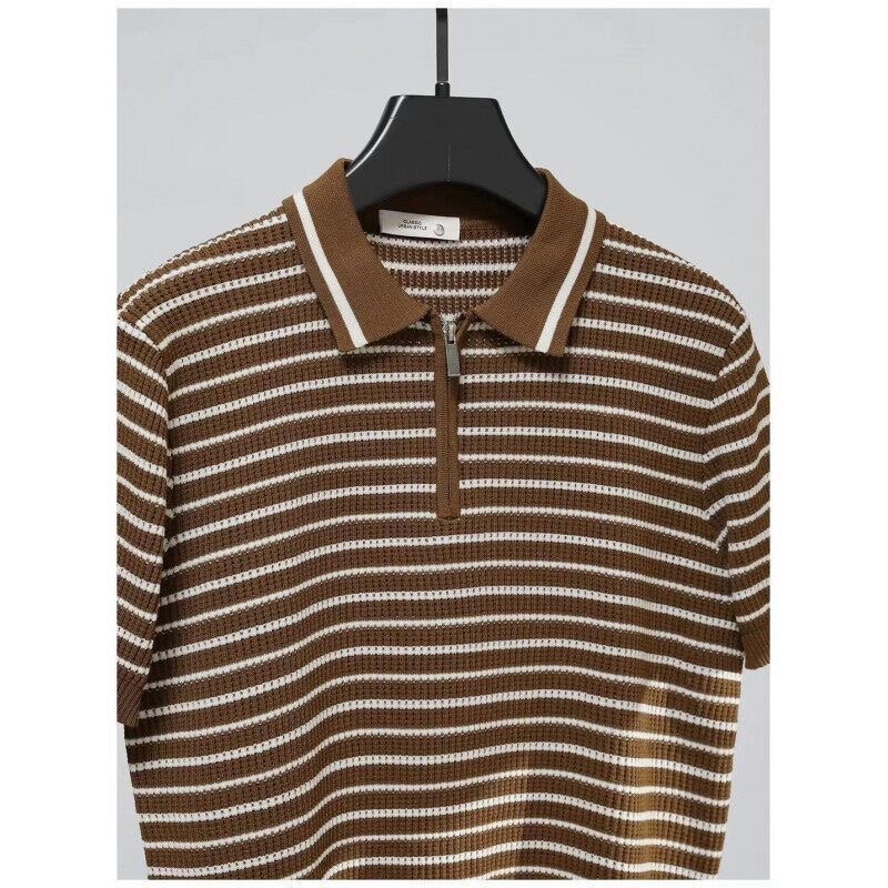 Polo rayé en tricot
