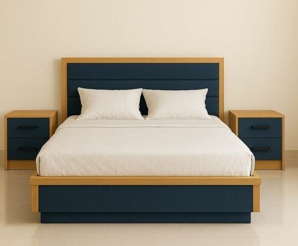 Lit moderne avec tête de lit capitonnée