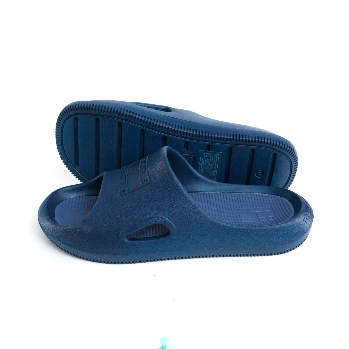 Mules bleu marine en caoutchouc Tommy Hilfiger