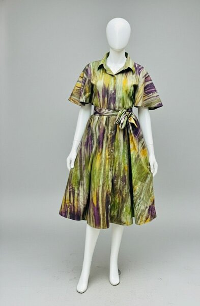 Robe Chemisier Décor Tie-Dye