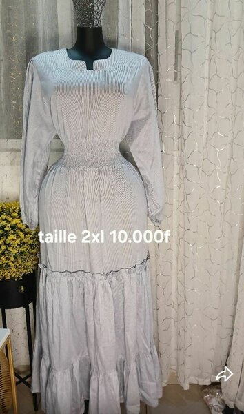 Robe longue blanche en coton 2XL