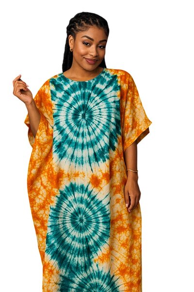 Robe Caftan Tendance Tie-Dye