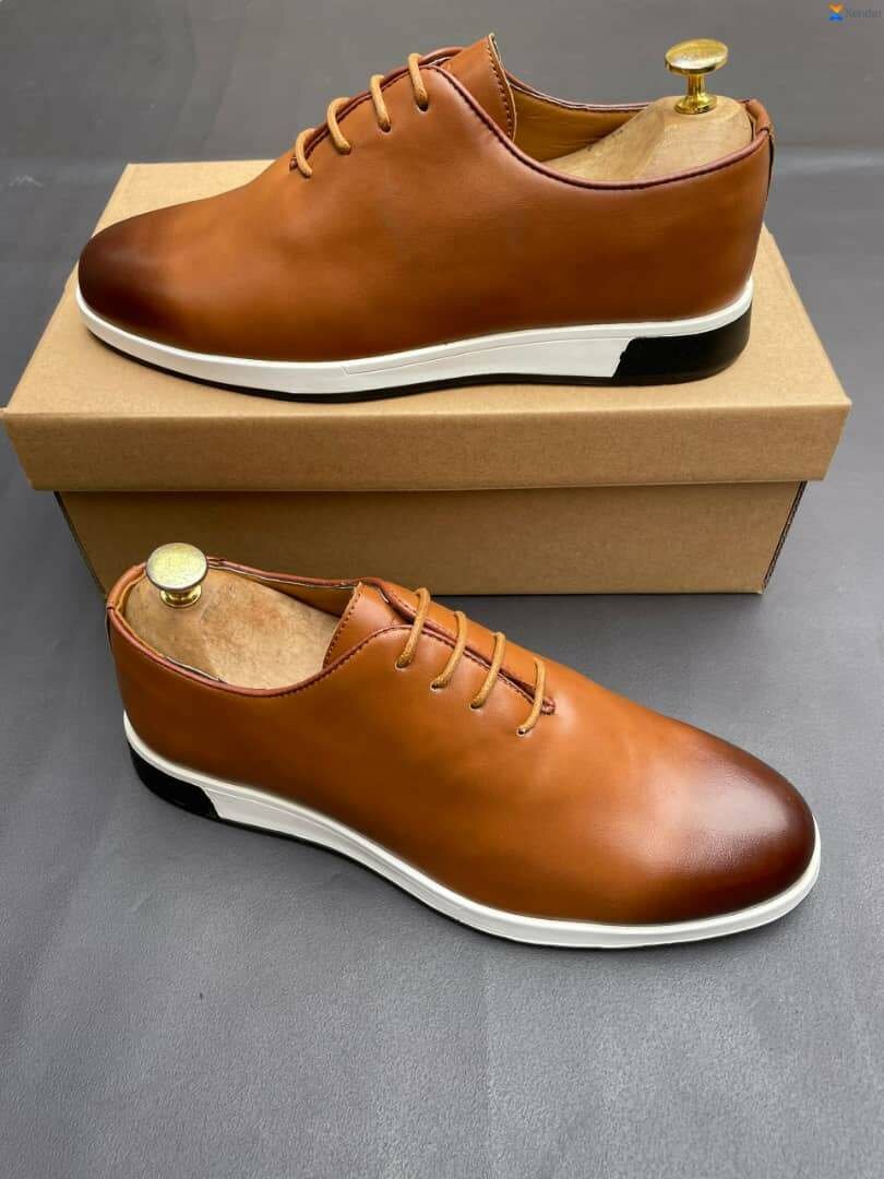 Chaussures Derby en cuir marron