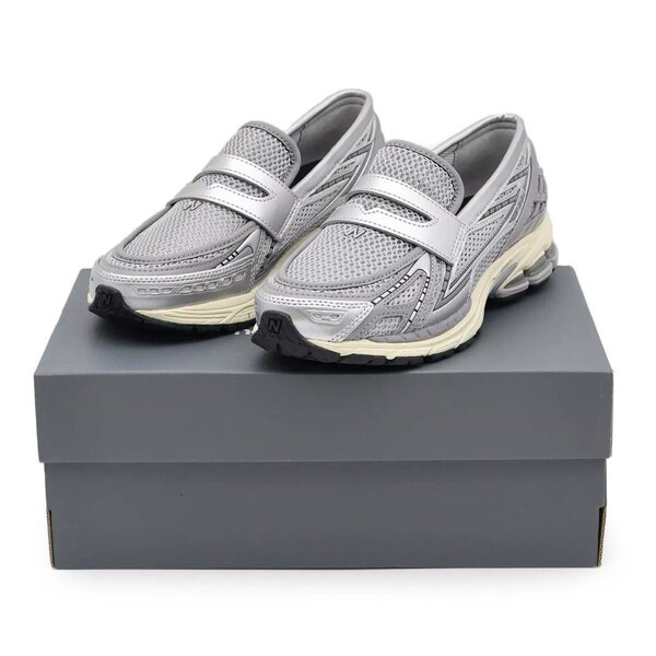 Mocassins de sport argentés