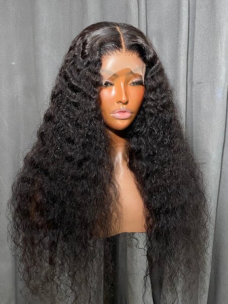 Perruque longue bouclée naturelle