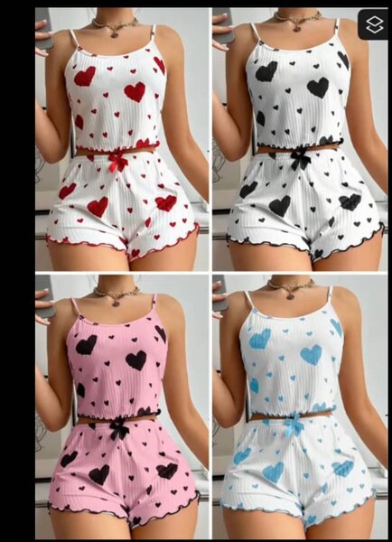 Ensemble Pyjama Femme à Cœurs