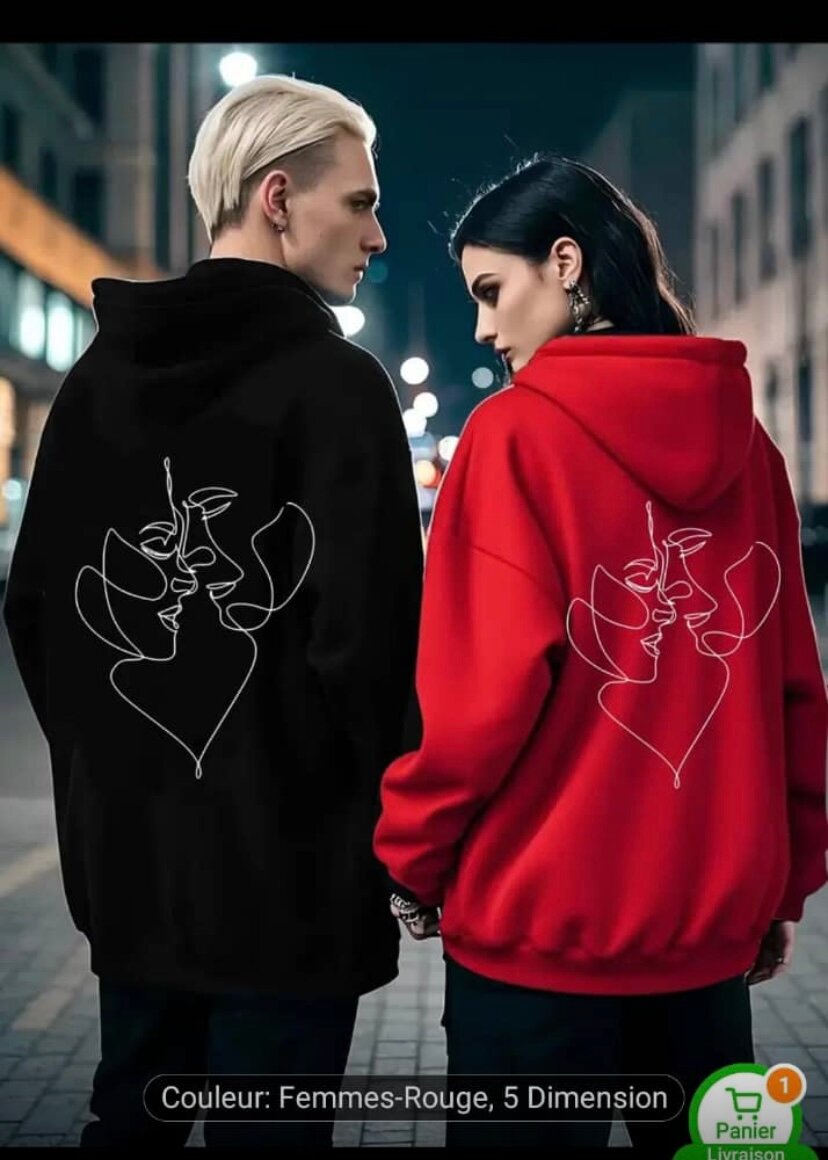 Sweat à Capuche Couple Amour