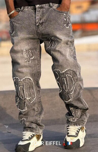 Jeans streetwear brodés