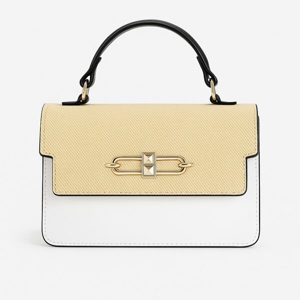 Sac à main élégant bicolore