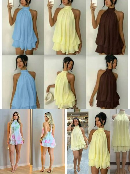 Robe trapèze col montant