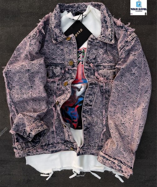 Veste en jean délavée tendance