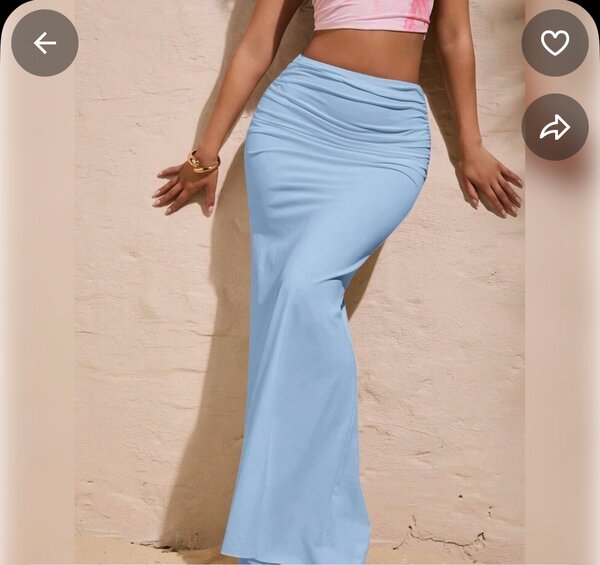 Jupe longue bleu ciel pour femme