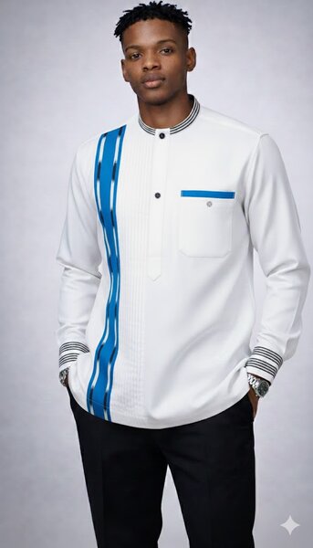 Chemise africaine blanche pour homme
