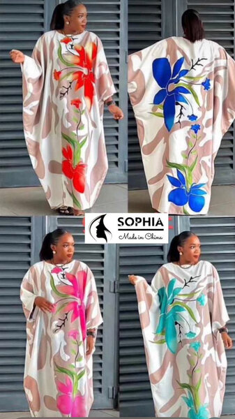 Robe Caftan Floral Coloré