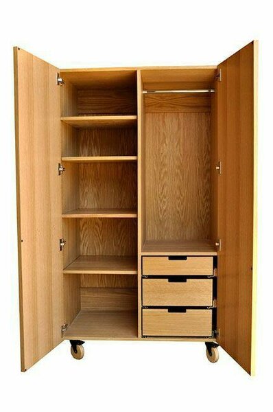 Armoire de Rangement en Bois avec Roulettes