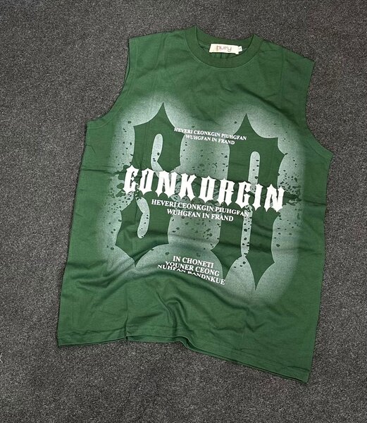 Débardeur Vert Graphique Unisexe