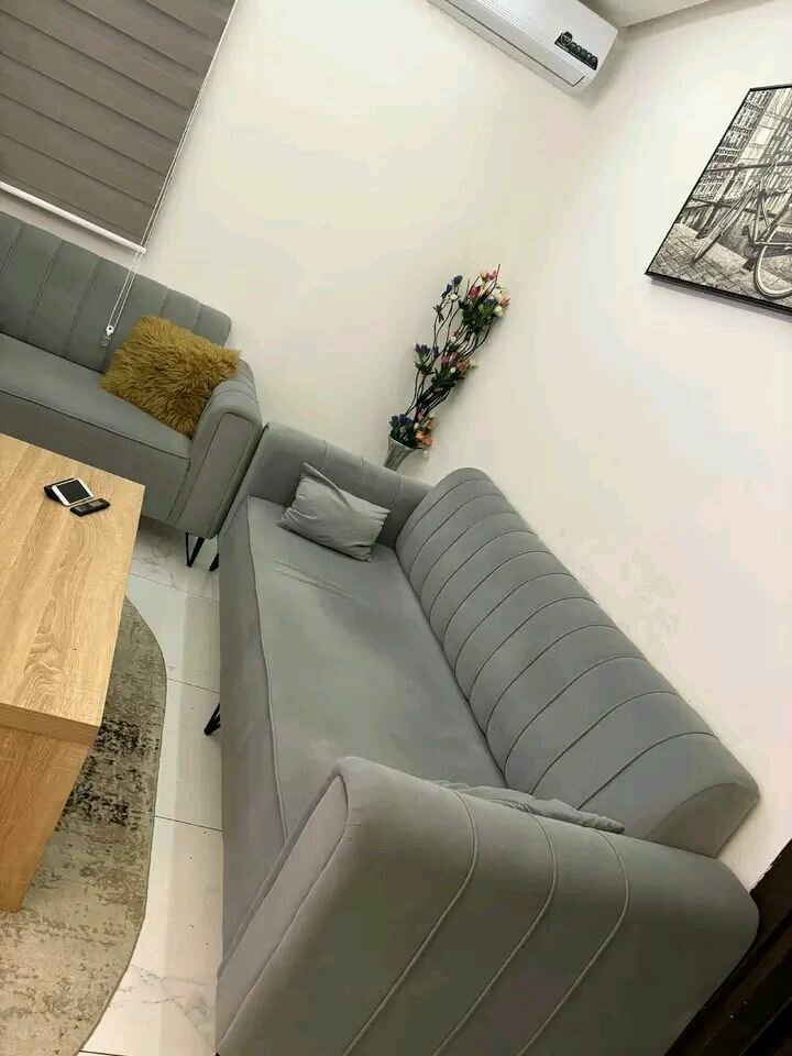 Canapé moderne gris rembourré