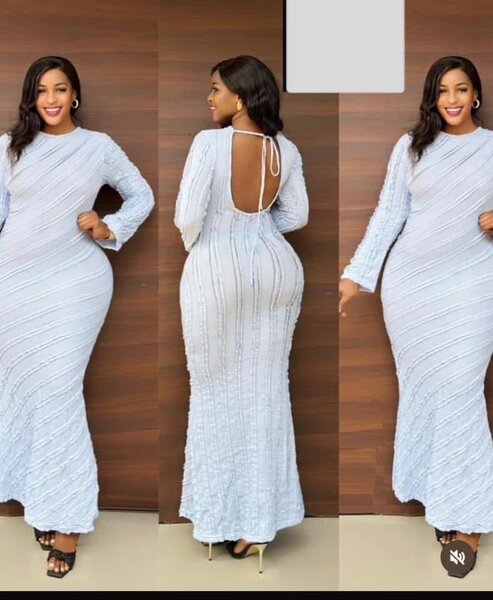 Robe longue en maille blanche pour femmes