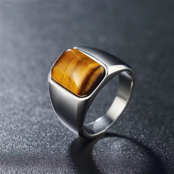 Bague Homme Élégante Onyx