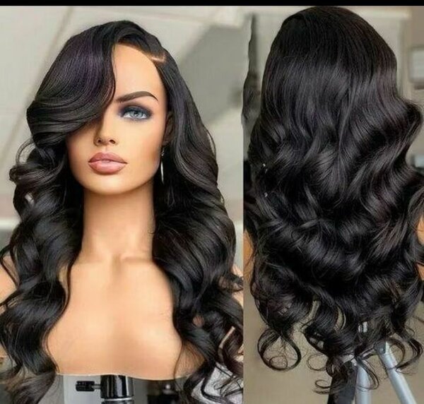 Perruque synthétique longue ondulée