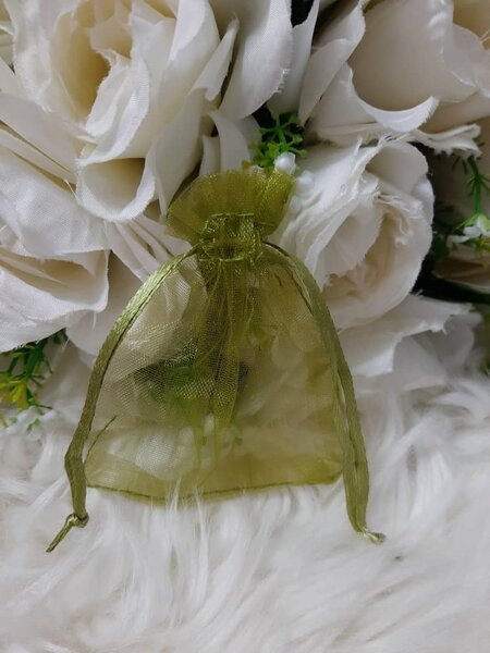 Sac organza vert treillis
