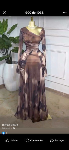 Robe longue élégante à manches