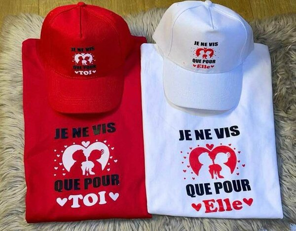 Ensemble T-Shirt et Casquette Couple