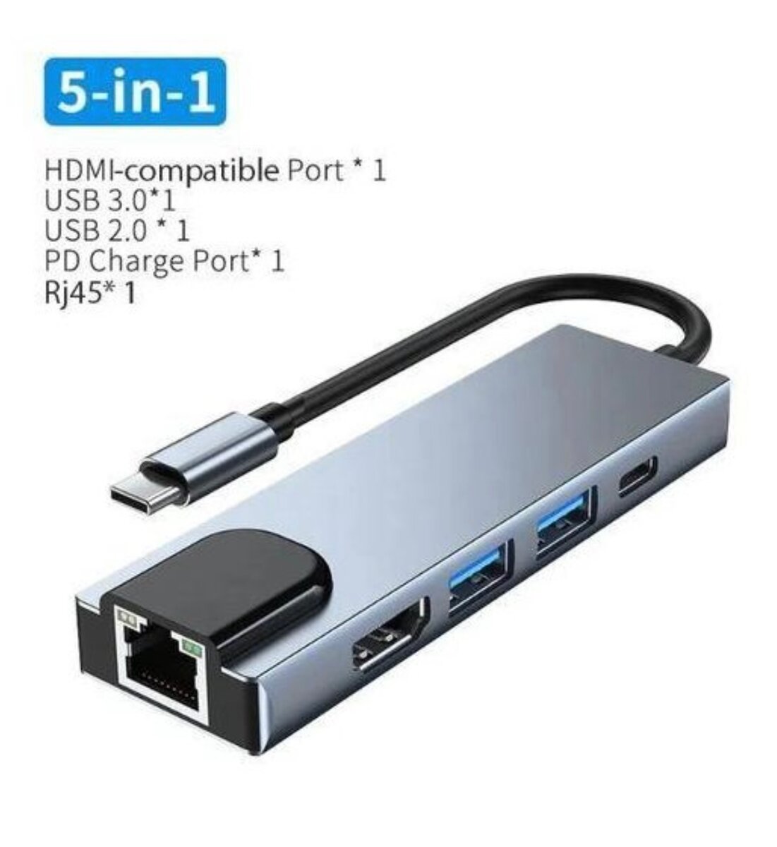 Concentrateur de Type C vers HDTV 5 en 1