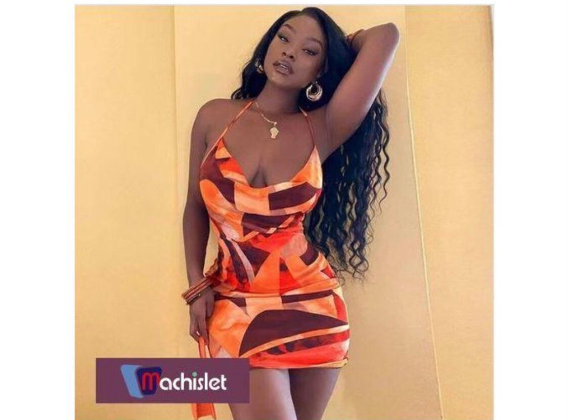 Robe moulante à motifs orange