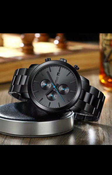 Montre Chronographe Homme Noir