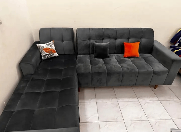 Canapé d'Angle en Velours Élégant