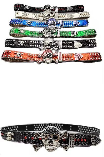 Ceinture crânes punk rock