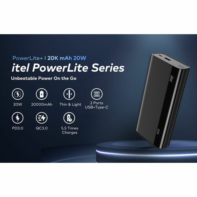 itel PowerLight+I 20k mah