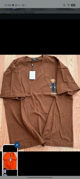 T-shirt marron à motif ours