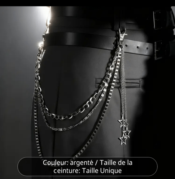 Chaîne de pantalon argentée