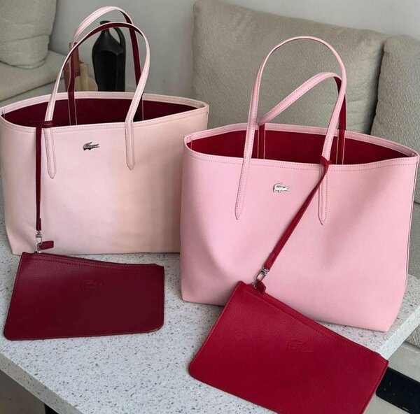 Cabas élégant rose Lacoste
