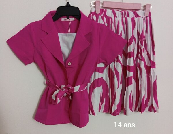 Ensemble Fille Rose Style Élégant